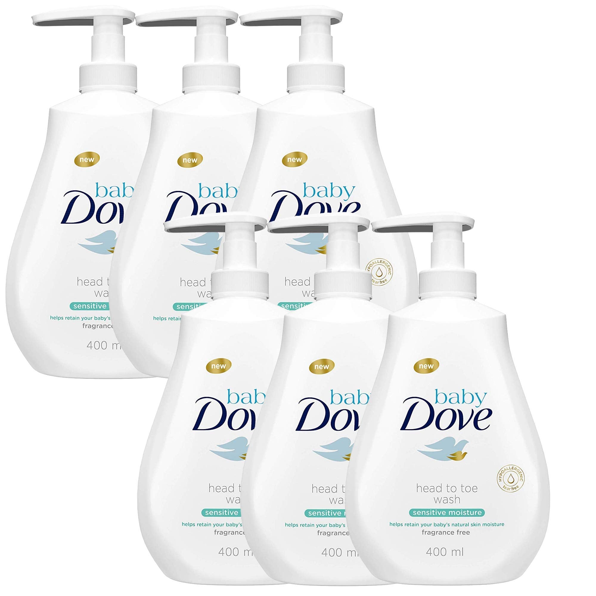 Product image of Dove Baby Head to Toe Body Wash Sensitive Moisture 13.53 fl oz 13.53 fl oz Pack of 6